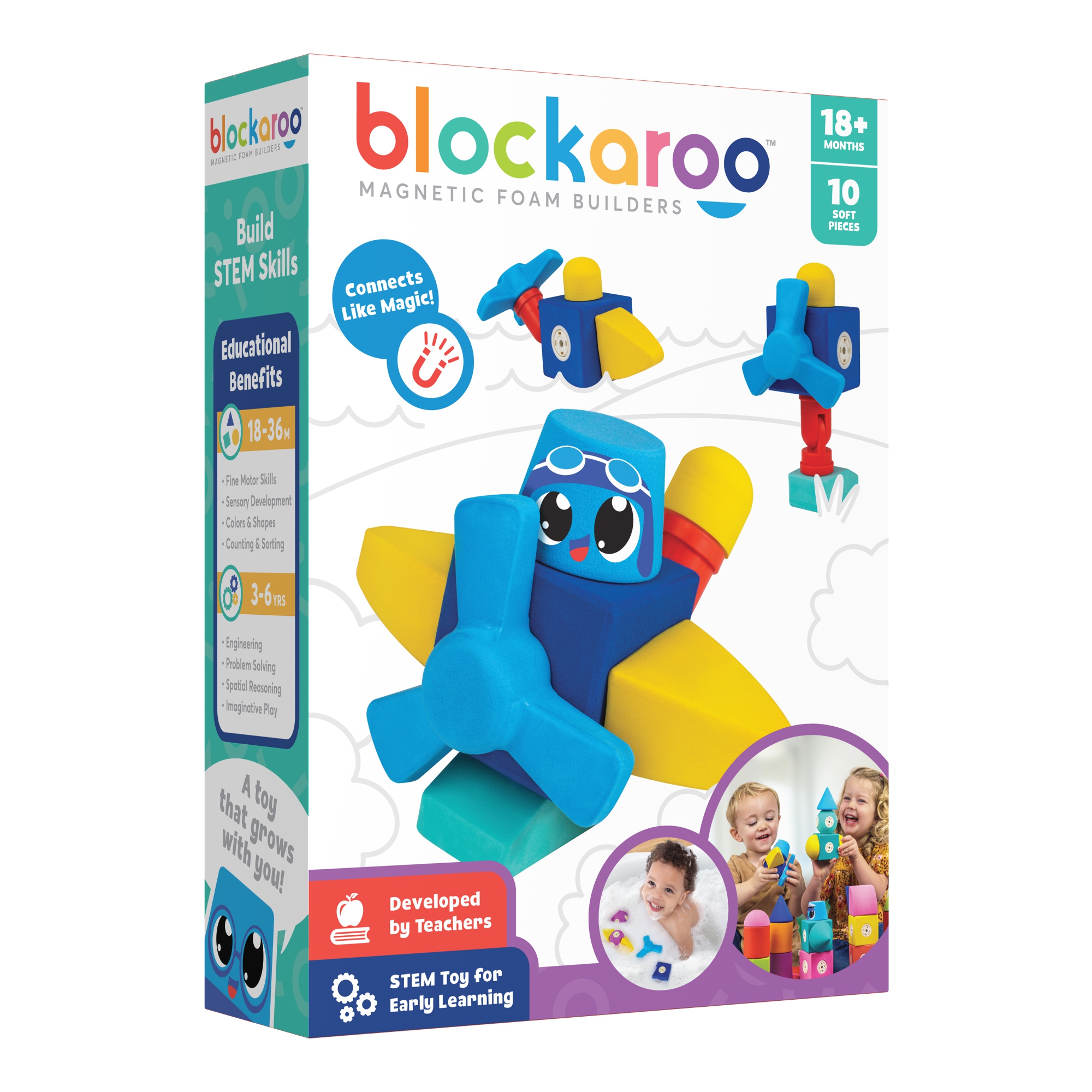Blockaroo - Magnetic foam building blocks for toddlers